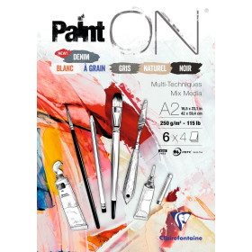 * Paint'ON bloc de 24  feuilles 250g ass.6x4 feuilles n°6  A2