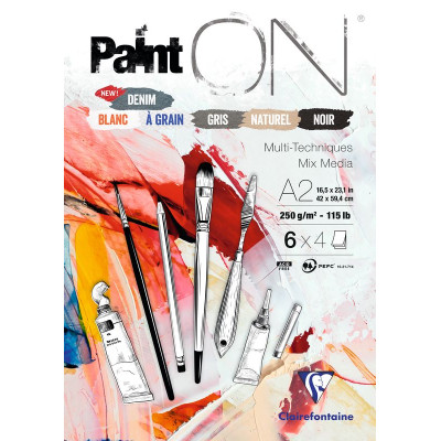 * Paint'ON bloc de 24  feuilles 250g ass.6x4 feuilles n°6  A2