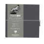 * Carnet Paint'ON cousu double PU à élastique 19x19cm 64p 250g  Gris
