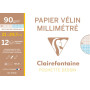 Pochette Papier Vélin Millimétré A4 12F (avec perforation 4 trous) 90g bleu/bist