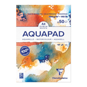 Bloc collé Aquapad A4 50F 300g