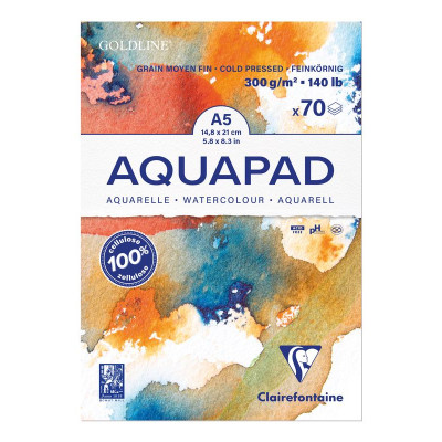 Bloc collé Aquapad A5 70F 300g