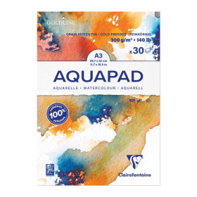 Bloc collé Aquapad A3 30F 300g