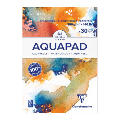 Bloc collé Aquapad A3 30F 300g