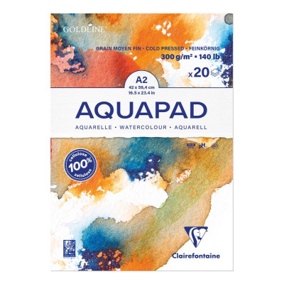 Bloc collé Aquapad A2 20F 300g