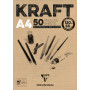 Bloc A4 50 feuilles kraft Brun Vergé 120g
