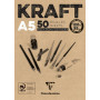 Bloc A5 50 feuilles kraft Brun Vergé 120g