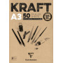 Bloc A3 50 feuilles kraft Brun Vergé 120g