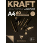 Bloc A4 60 feuilles kraft Brun & Noir Vergé collé 90g