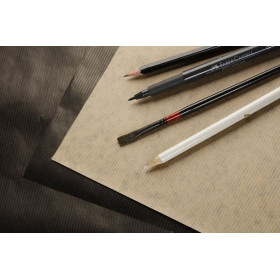 * Kraft Brun & Noir Vergé 50x65cm25 feuilles 90g