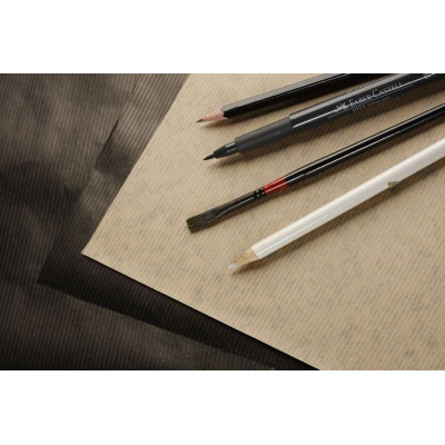 Kraft Brun & Noir Vergé A2 25 feuilles 90g