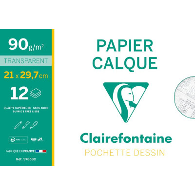 Pochette Papier Calque Supérieur A4 12F 90/95g