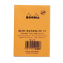 Bloc agrafé Rhodia ORANGE N°11 7,4x10,5 cm 80 feuillets petits carreaux 5x5 80 g