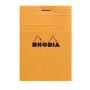 Bloc agrafé Rhodia ORANGE N°11 7,4x10,5 cm 80 feuillets petits carreaux 5x5 80 g