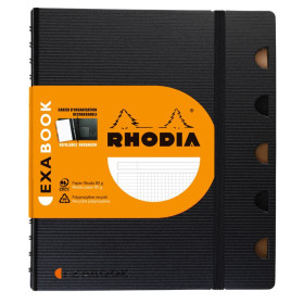 Exabook Rhodiactive rechargeable reliure intégrale A5+ 160 pages petits carreaux