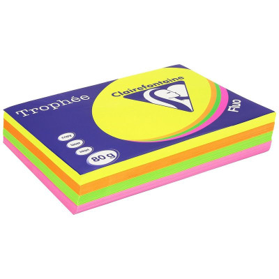 CLF R/500 TROPHEE 80G A4 ASSORTIES FLUO 1705