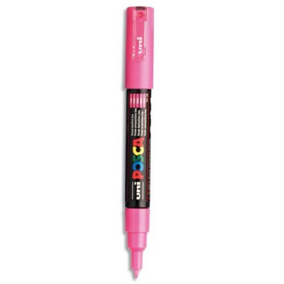 Uniball Posca Marqueur peinture à eau, encre à pigmentation rose, pointe extra f