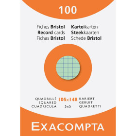 Etui 100 fiches bristol 5x5 105x148 ass