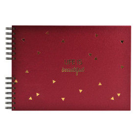 Album spiral 50p.noir 32x22cm LIFE rouge