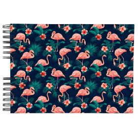 Album spirale 50p.blanc 32x22cm FLAMINGO