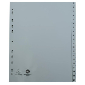 Intercal.impr.A4 Num.1-20 PP recycl gris