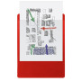 Porte-bloc avec pochette PP A4 rouge