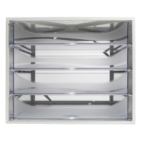 ECOBOX Caisson 4 tiroirs gris/cristal