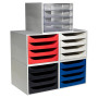 ECOBOX Caisson 4 tiroir Office gris/noir