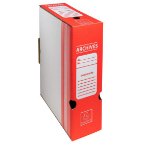 BOITE ARCHIVE D100 COULEUR ROUGE