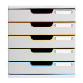 MODULO A4 5 tiroirs blanc/arlequin/blanc