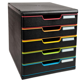 MODULO A4 5 tiroirs noir/arlequin/noir