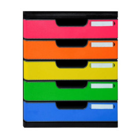 MODULO A4 5 tiroirs noir/arlequin glossy