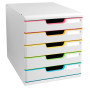 MODULO A4 5 tiroirs blanc/arlequin/blanc