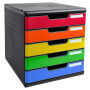 MODULO A4 5 tiroirs noir/arlequin glossy