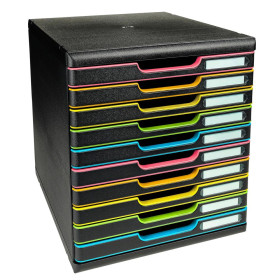 MODULO A4 10 tiroirs noir/arlequin/noir