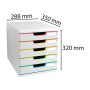MODULO A4 5 tiroirs blanc/arlequin/blanc