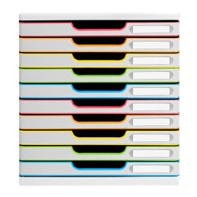 MODULO A4 10 tiroirs blanc/arlequin/blan