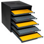 MODULO A4 - 5 tiroirs ouverts ECO noir/g