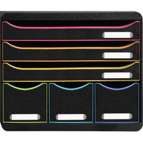 STORE-BOX MAXI 6 tiroir noir/arlequin/no