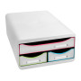 SMALL-BOX MINI 3 tiroirs blanc/arlequin/