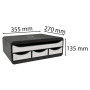 TOOLBOX MINI 4 tiroirs noir/blanc glossy