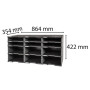 MODULODOC 12 cases vides noir/gris souri