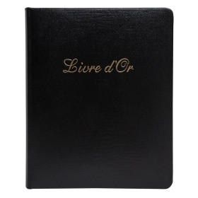 Livre d'or cuir Alpille 26X22 noir +/t