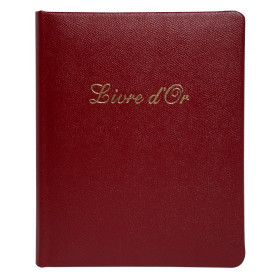 Livre d'or cuir Alpille 26X22 rouge +/t