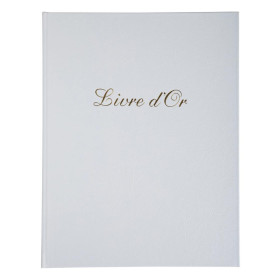 Livre d'or balacron Blanc 26x22 +/titre