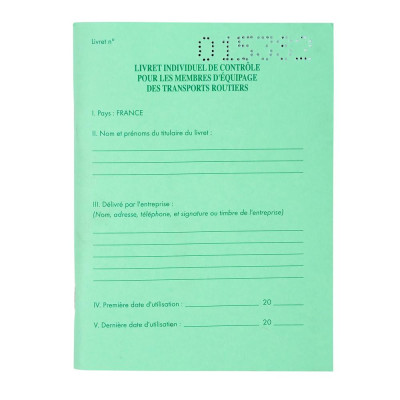 Livret individuel contrôle transport.