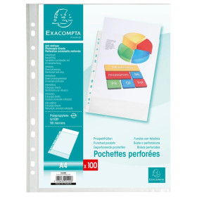 Sachet 100poch.perf. PP grainé 5/100° A4