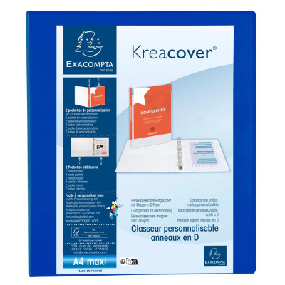 Classeur personnalisable 4anx D30 bleu