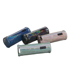 Trousse ronde PU Glitter 4 coul.ass