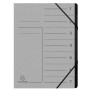 Trieur agrafé int. noir 7 comp. Gris